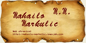 Mahailo Markulić vizit kartica